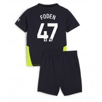 Camiseta Manchester City Phil Foden #47 Segunda Equipación Replica 2024-25 para niños mangas cortas (+ Pantalones cortos)